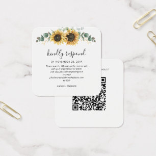 Eucalyptus Sunflower QR Boda de código web RSVP