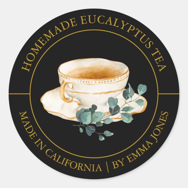 Eucalyptus Tea Etiqueta moderna (Anverso)