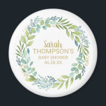 Eucalyptus Watercolor Greenery Personalizado imán<br><div class="desc">Una bonita vegetación eucaliptus era un imán para la ducha de bebé. ¡Un regalo divertido para los clientes de la ducha de bebé! Diseñado para ti por Blackberry Boulevard.</div>