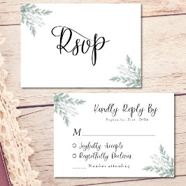 Eucalyptus Watercolor Wedding RSVP Card