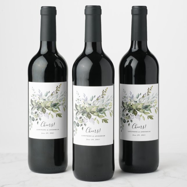 Eucalyptus Wedding Favorece la etiqueta del vino (Botellas)
