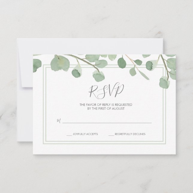 Eucalyptus Wedding RSVP (Anverso)
