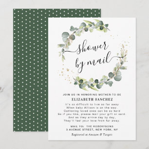 eucalyptus wreath baby ducha por invitación postal