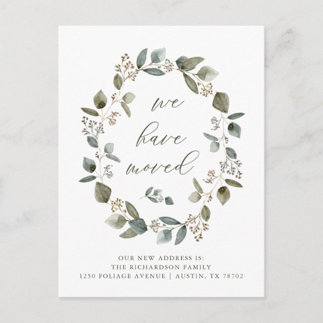 Eucalyptus Wreath | Hemos Movido Invitación (Anverso)