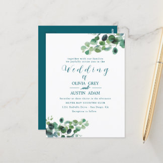 Eucalyptus Wreath | Invitación a la boda acuarela