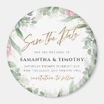 Eucalyptus y Floral rosa salvan el imán de fecha