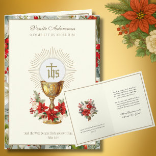 Eucaristía Católica de Navidad Floral de Poinsetti