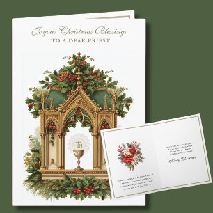 Eucaristía Católica de Navidad Poinsettia Sacerdot