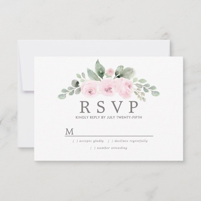 Euclyptus Boda Floral Rosa RSVP (Anverso)