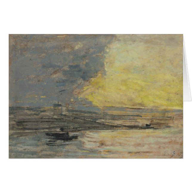 Eugene Boudin - Costa, Puerto de Honfleur (Anverso (Horizontal))