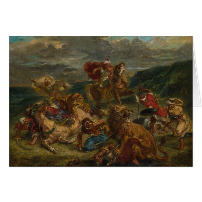 Eugene Delacroix - Caza de Leones (Anverso (Horizontal))