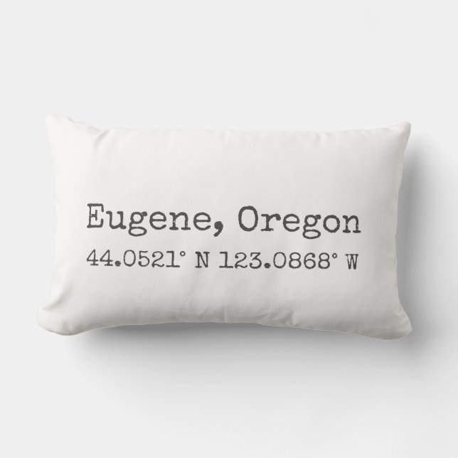 Eugene, Oregon coordina almohada lumbar (Anverso)