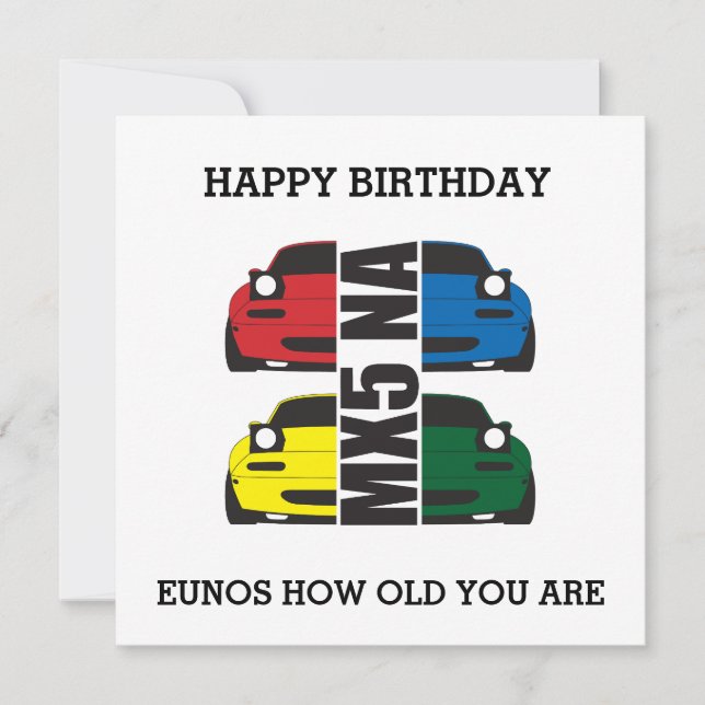 EUNOS la edad de la tarjeta de cumpleaños (Anverso)