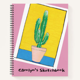 Euphorbia cactus en una olla, tu nombre, libro de