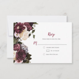 Euphoria Boho Borgoña Floral Blanca Rosa RSVP |