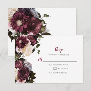 Euphoria Boho Burgundy Rosa Blanco Floral RSVP