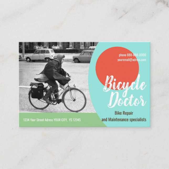 Euro de REPARACIÓN DE BICICLETAS, tarjeta de visit (Anverso)