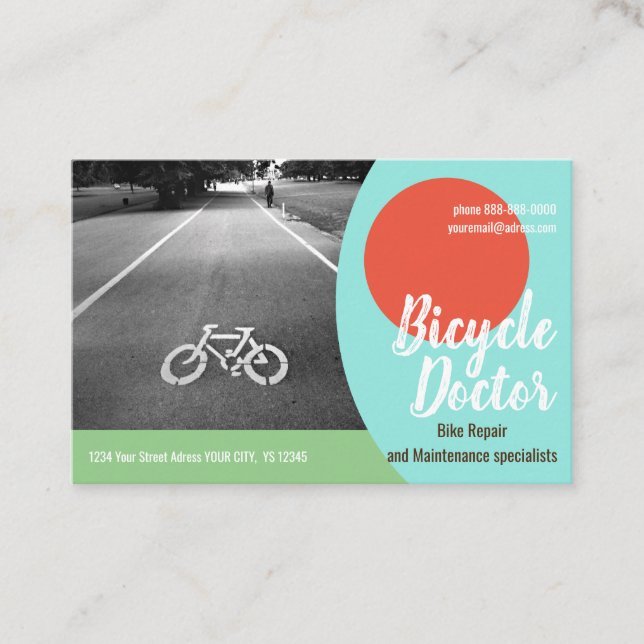 Euro de REPARACIÓN DE BICICLETAS, tarjeta de visit (Anverso)