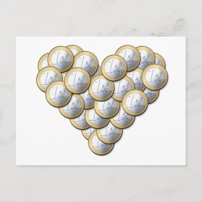 Euro Monedas postal en forma de corazón (Anverso)