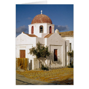 Europa, Grecia, Mykonos. Redes de pesca secas en e