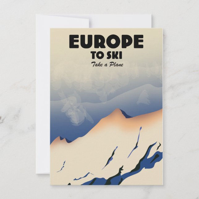 Europa para esquiar "toma un avión" tazón de café  (Anverso)