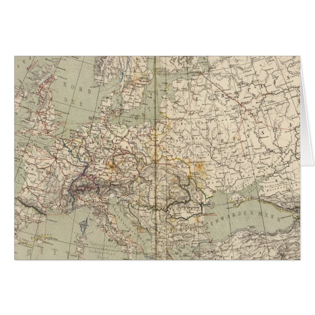 Europe Atlas Map showing railroads (Anverso (Horizontal))