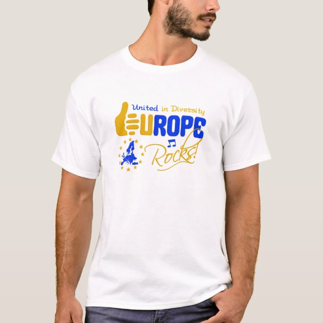 Europe Rocks! camisa - elegir estilo y color (Anverso)