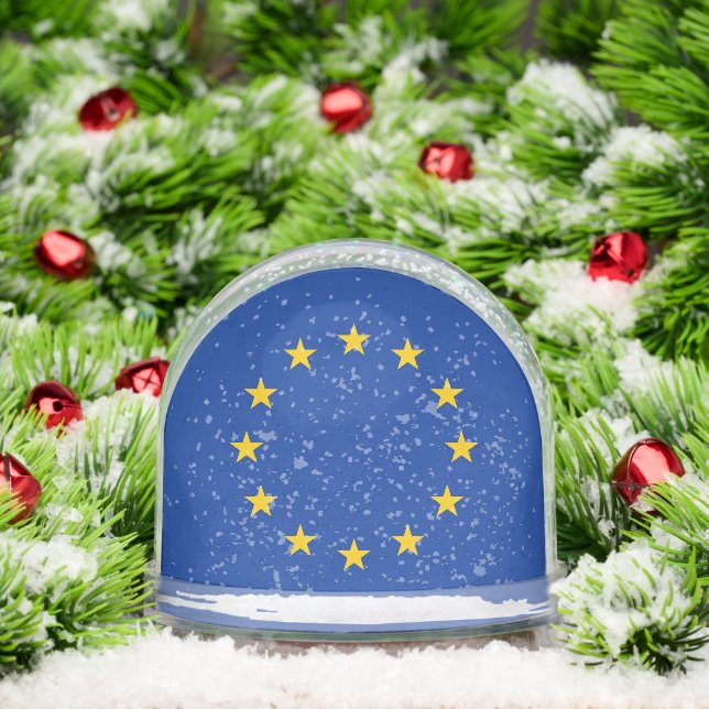 European Union flag snow globe with custom photo (Navidad)