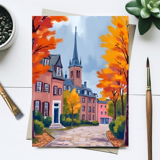 European Village Street Watercolor Travel Card (Subido por el creador)