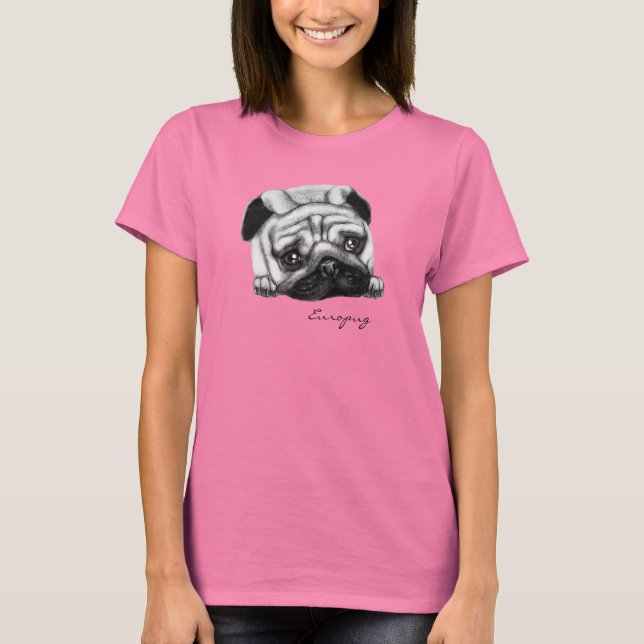 Europug La Triste Cara Las Damas Ringer Camiseta (Anverso)