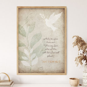 Evangelio, Mateo 3:16-17; Arte de Escritura, Bibli