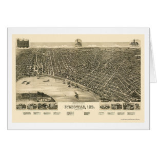 Evansville, EN el mapa panorámico - 1888