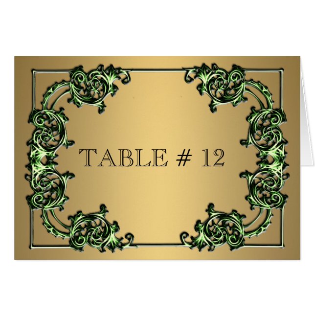 Evento boda de número de tabla ornamentado con oro (Anverso (Horizontal))