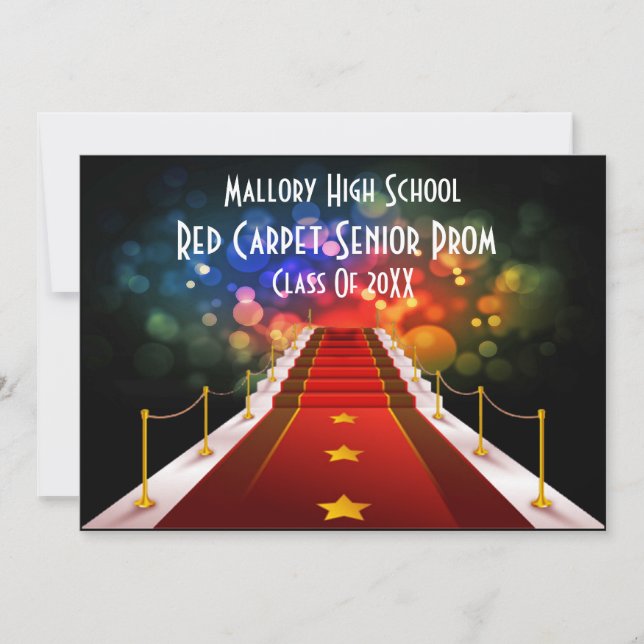 evento de alfombra roja o invitación a prom vip (Anverso)