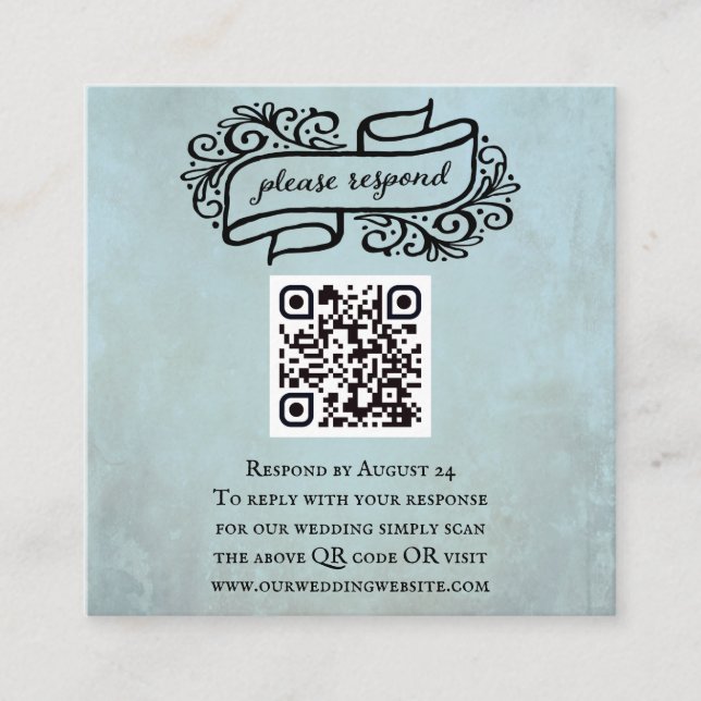 Evento de Boda de código QR Tarjeta de gabinete RS (Anverso)