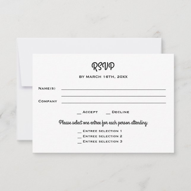 Evento de Cena Social Empresarial RSVP (Anverso)