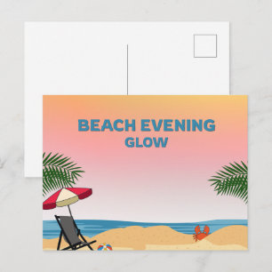 Evento de Verano en la Playa Tarjeta Postal Glow