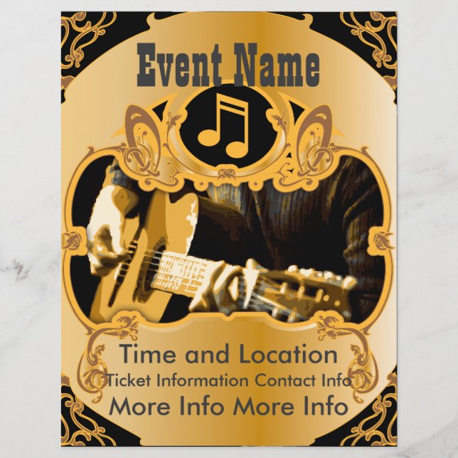 Evento musical Vintage Gold Flyer (Frente)