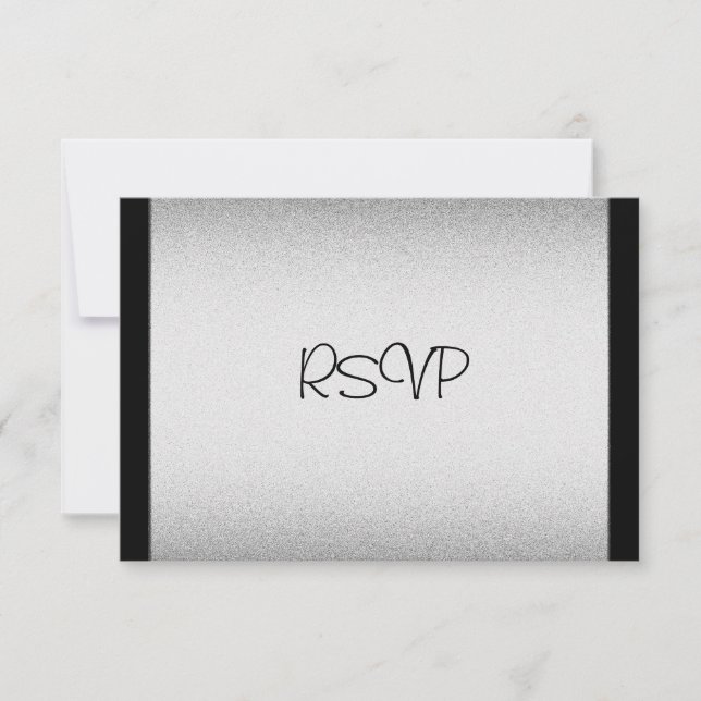 Eventos de tarjeta de respuesta RSVP Black Platead (Anverso)
