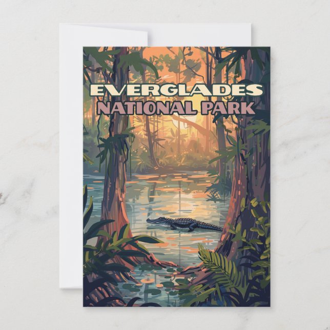 Everglades National Park Alligator Florida Card (Anverso)