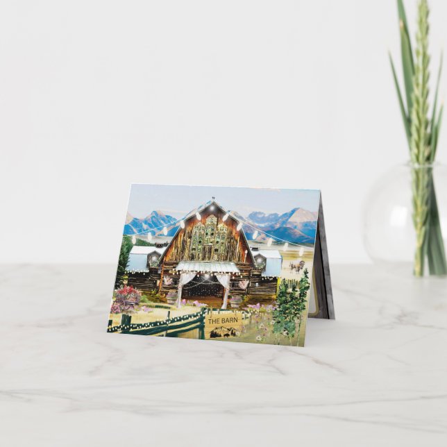 Evergreen Summer Barn Gracias Tarjeta 4"x5" (Anverso)