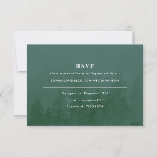 Evergreens in the Foggy Forest Green RSVP