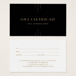 EVERLY Art Deco Black and Gold Gift Certificate