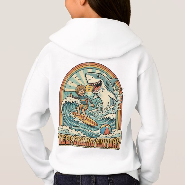 Everything Is Fine Funny Retro Shark Beach Graphic (Reverso)
