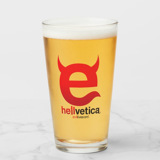 Evil “e” – Vaso de cerveza pint (Anverso (lleno))