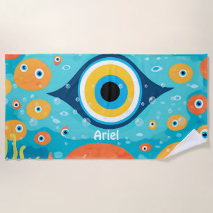 Evil Eye Sea Lover Toalla De Playa Colorida Trendy