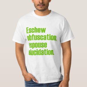 Evite la camiseta del valor de la ofuscación