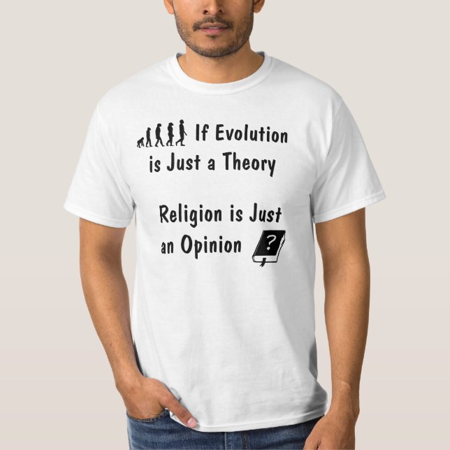 Evolución contra la camiseta de la religión (Anverso)