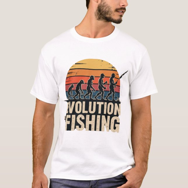 Evolución de la Pesca - Camiseta Retro del Pescado (Anverso)