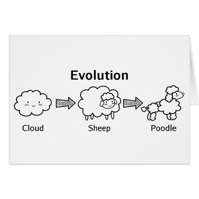 Evolución divertida de la nube en oveja y caniche (Anverso (Horizontal))